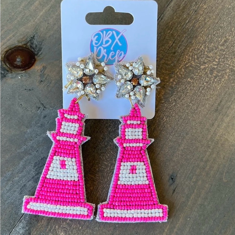 Pink Lighthouse Earrings